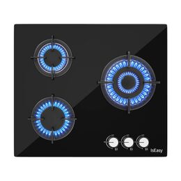 Iseasy Mgbg-603 Εστία Αερίου Τριών Ζωνών με Γυάλινο Πάνελ