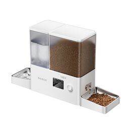 Rojeco 2 σε 1 Συντριβάνι Νερού για Κατοικίδια 3.5l & Τροφοδότης 5l Button Verson (Λευκό)
