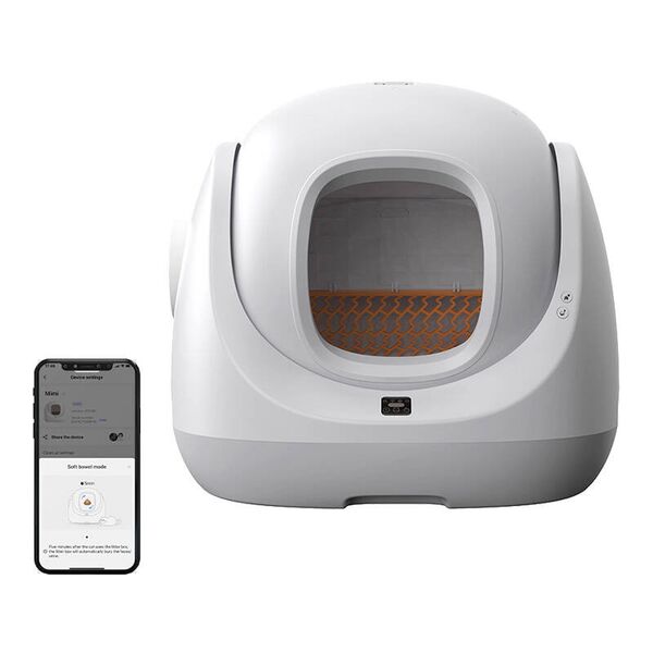 Catlink Έξυπνη Αυτοκαθαριζόμενη Αμμοδόχος Baymax Lite (Ανοιχτό Γκρι)