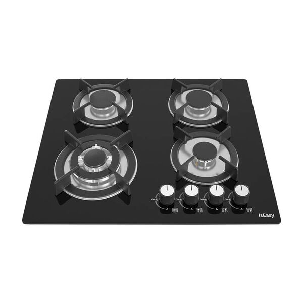 Iseasy Mgbg-604b Εστία Αερίου Τεσσάρων Ζωνών με Γυάλινο Πάνελ