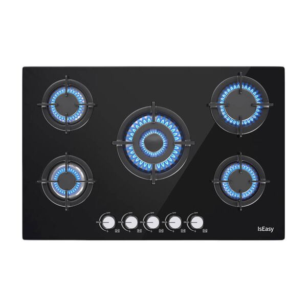 Iseasy Mgbg-775 Εστία Αερίου Πέντε Θέσεων με Υαλοπίνακα