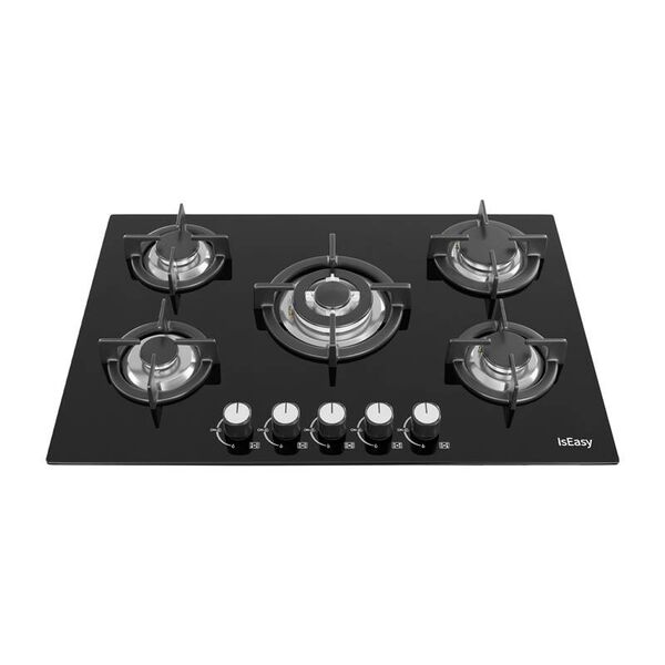 Iseasy Mgbg-775 Εστία Αερίου Πέντε Θέσεων με Υαλοπίνακα