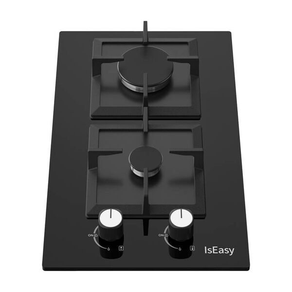 Iseasy Mgbg-312s2c Γυάλινη Εστία Αερίου Διπλής Ζώνης (Τετράγωνη)