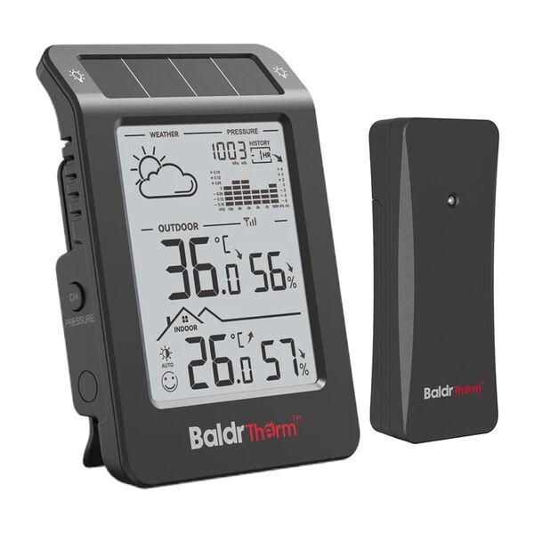Baldrtherm B0596wt2h2p-v1 Μετεωρολογικός Σταθμός με Ηλιακή Τροφοδοσία (Μαύρος)