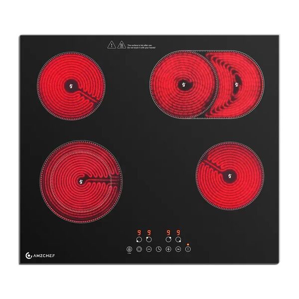Amzchef ce-t-72cb4xyp200-Lbha Κεραμική Εστία με 4 Καυστήρες